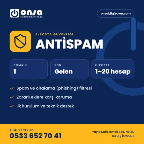 07. Antispam E-Posta Koruma (1-20 Hesap)