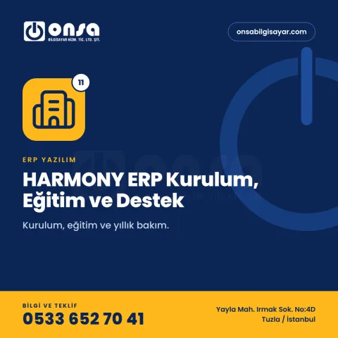 11. HARMONY ERP Kurulum, Eğitim ve Destek