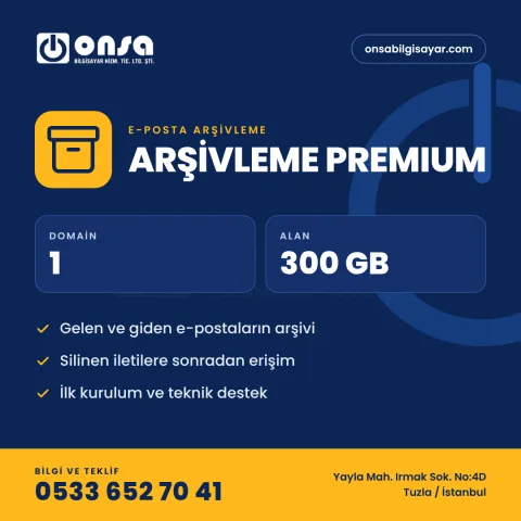 12. E-Posta Arşivleme Premium Paket