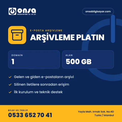 13. E-Posta Arşivleme Platin Paket